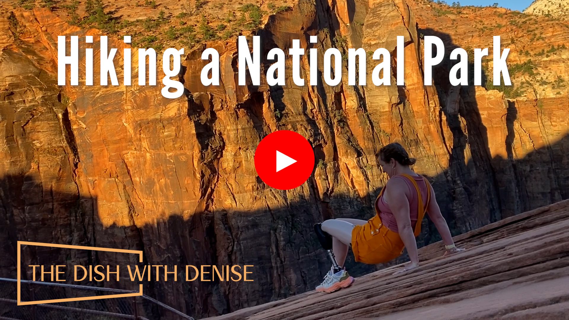 The thumbnail of hiking a national park, with a person on a mountain